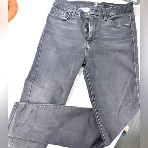 7 for all mankind grey high waist ankle skinny jeans